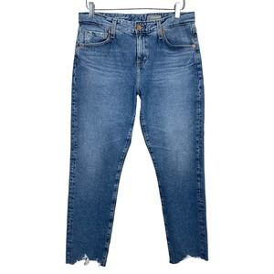 AG Adriano Goldschmied Ex Boyfriend Slouchy Slim Jean 28 Stretch Ankle Distress